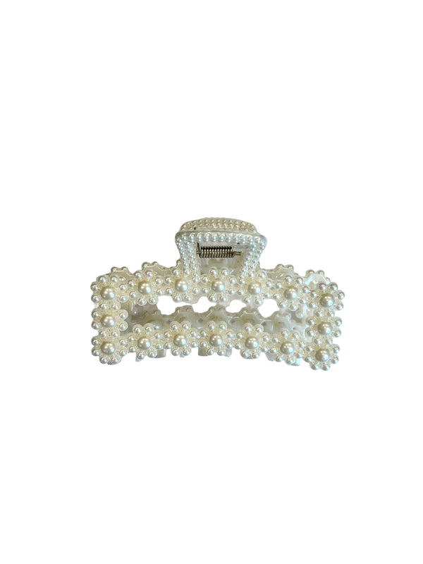 VINTAGE PEARL HAIR CLAW SQUARE