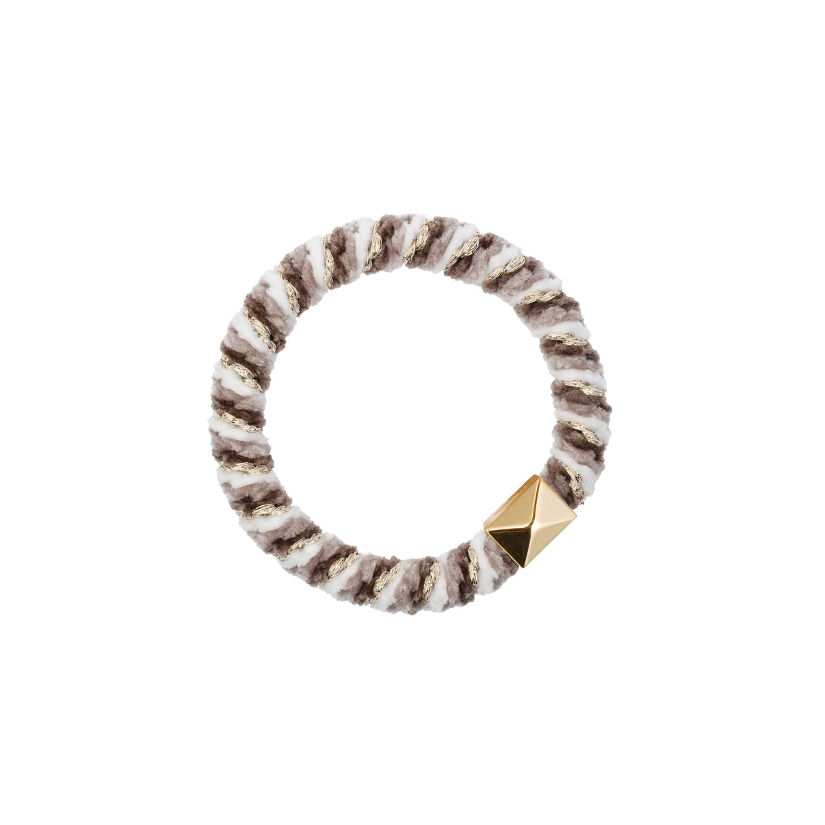 FLUFFY FAT HAIR TIE WARM TAUPE MIX