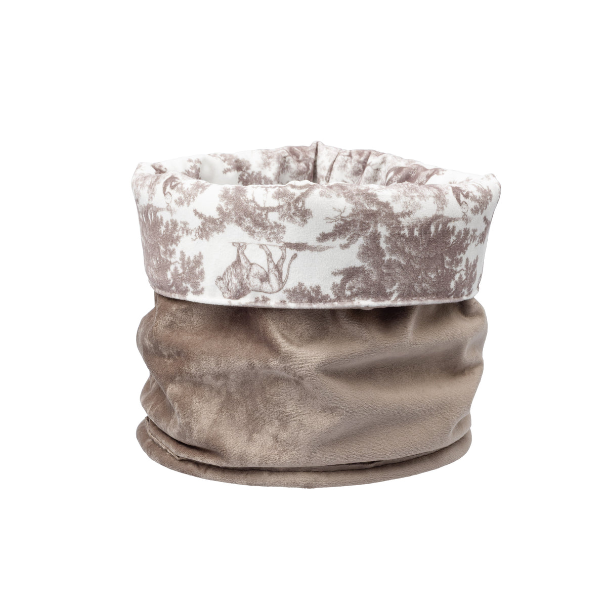 BEAUTY BASKET WARM TAUPE SAVANNAH PATTERN