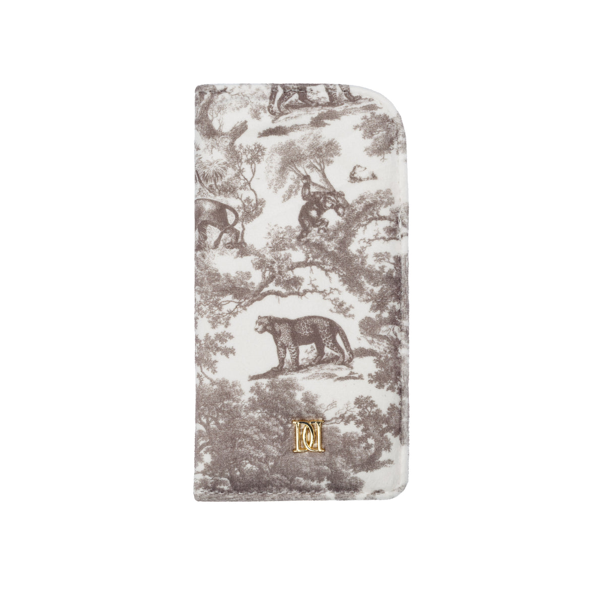 VELVET EYEWEAR CASE WARM TAUPE SAVANNAH PATTERN