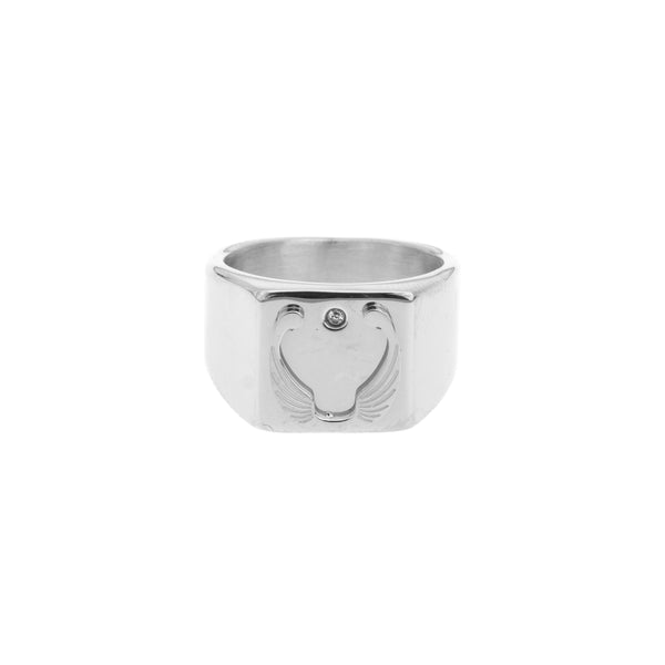 WING SQUARE SIGNET RING SILVER