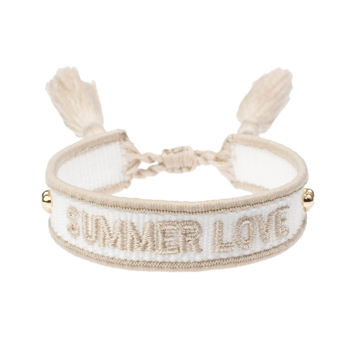 WOVEN FRIENDSHIP BRACELET W/CHARMS SAND
