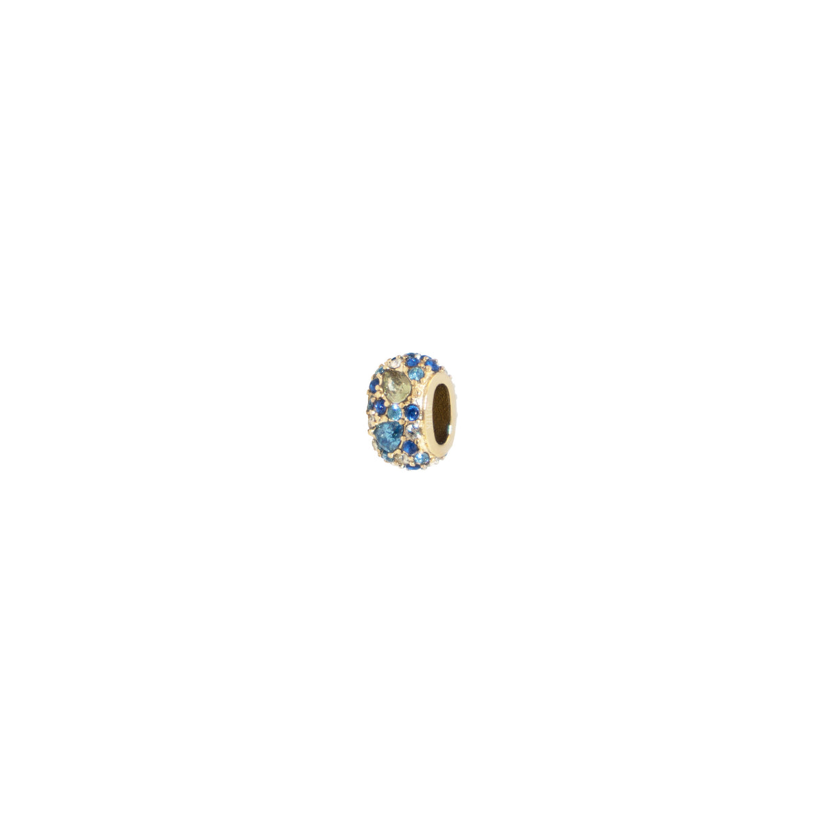 FULL BLING MULTISHAPED CRYSTAL SMALL BEAD CHARM BLUE & GREEN MIX