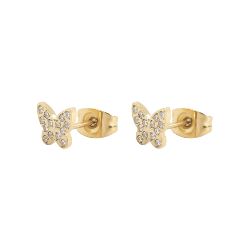 BUTTERFLY STUD W/CRYSTALS