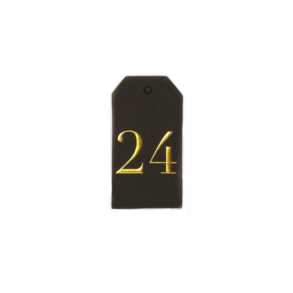 24 CHRISTMAS CALENDAR TAGS BLACK