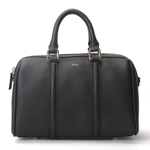 LEATHER BOWLER SMALL BLACK W/GOLD