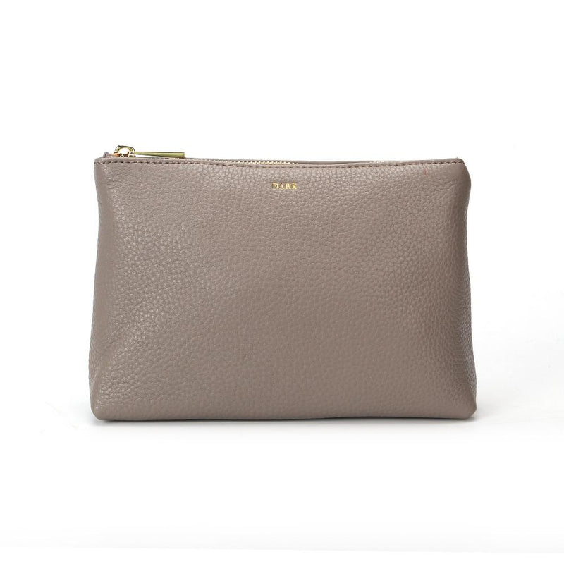LEATHER STANDING POUCH GREY