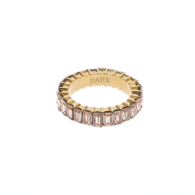 BAGUETTE CRYSTAL RING CHAMPAGNE