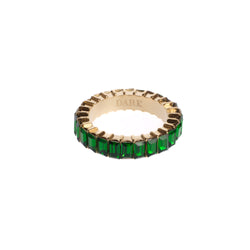 BAGUETTE CRYSTAL RING GREEN