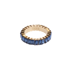 BAGUETTE CRYSTAL RING NAVY BLUE