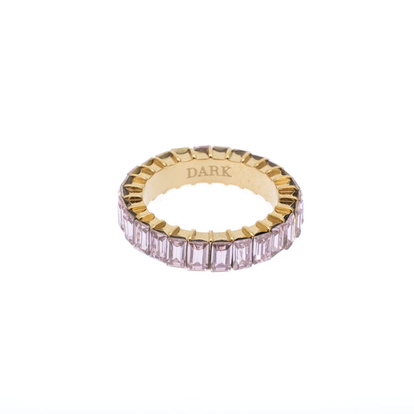 BAGUETTE CRYSTAL RING PALE ROSE