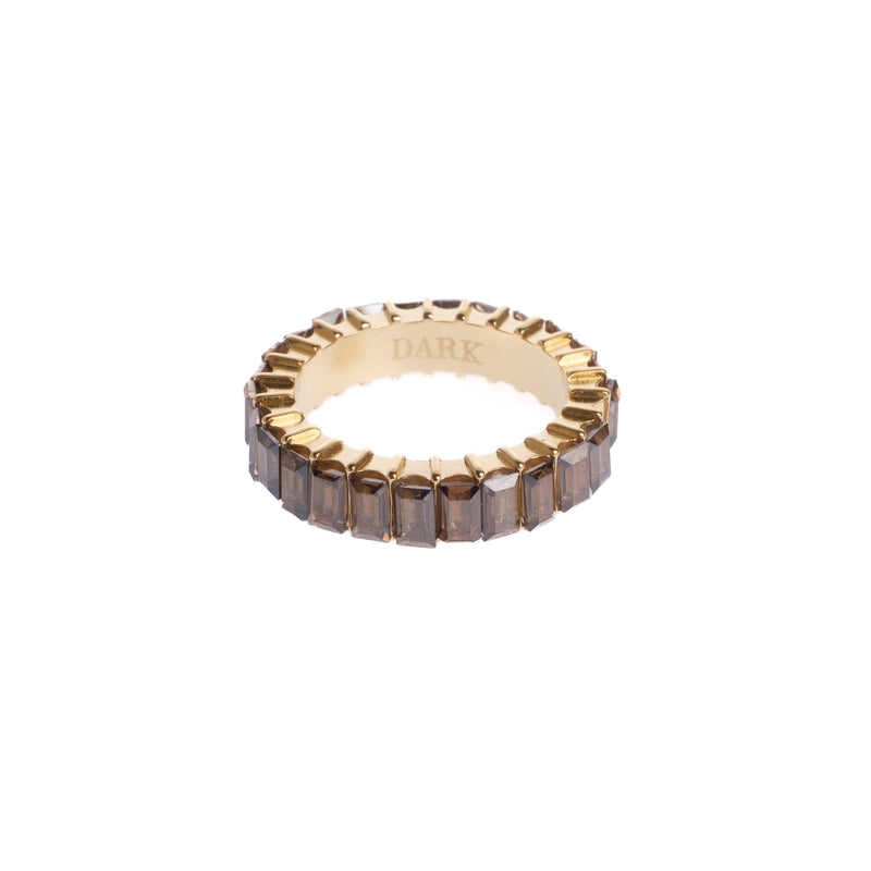 BAGUETTE CRYSTAL RING SOFT BROWN