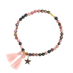 BEAD BRACELET 4 MM ROSE STONE