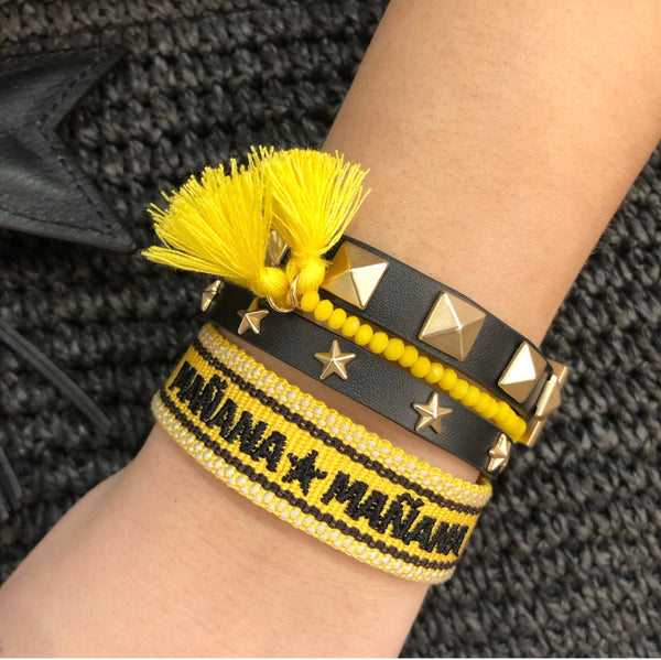 WOVEN FRIENDSHIP BRACELET - "MAÑANA MAÑANA" YELLOW