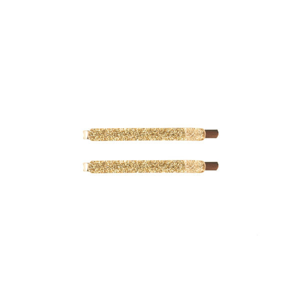 BOBBY PINS 2 PK GOLD GLITTER