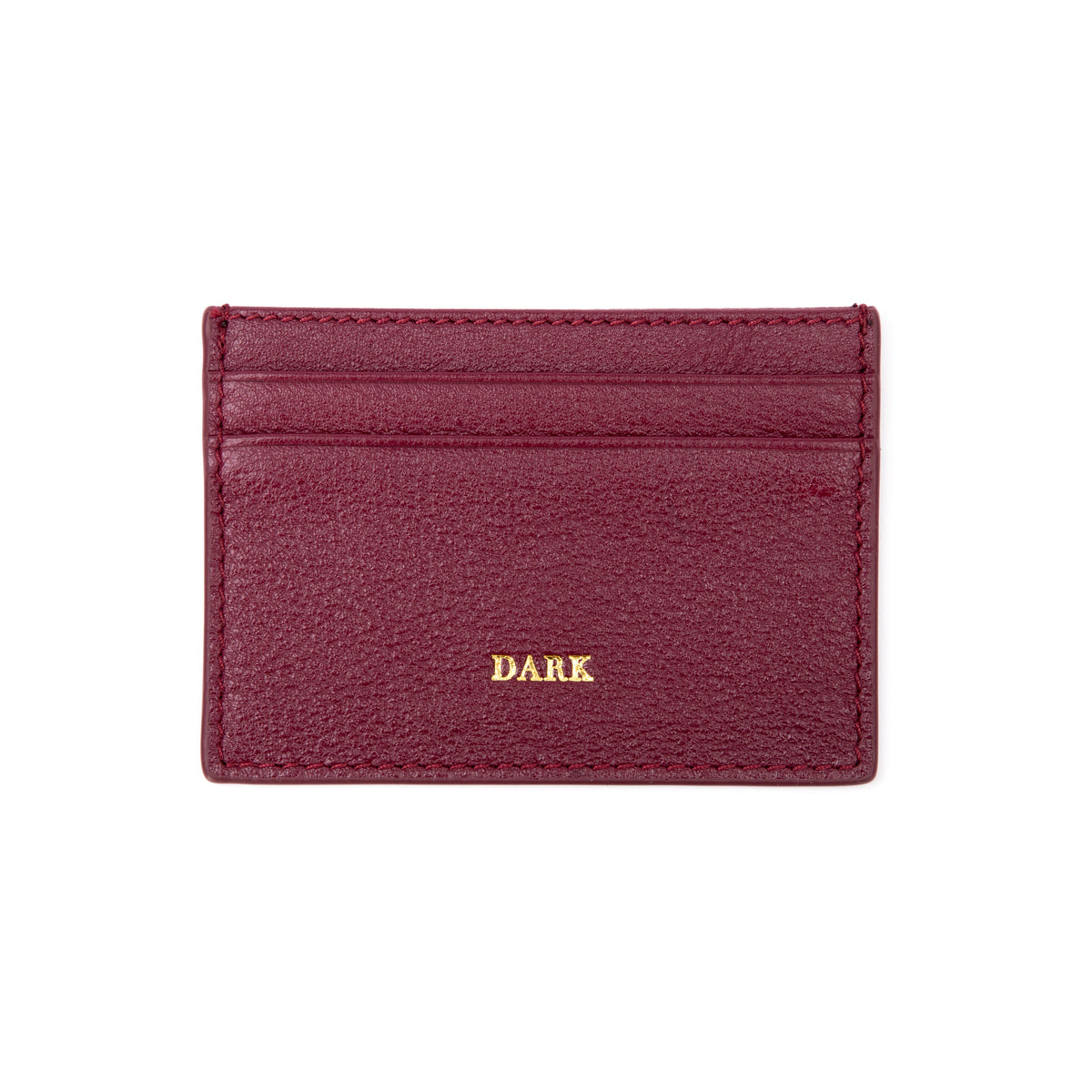 LEATHER CARD HOLDER W/DARK LOGO MAROON