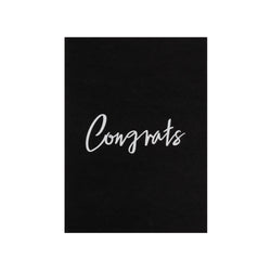 CARD "CONGRATS" BLACK W/WHITE