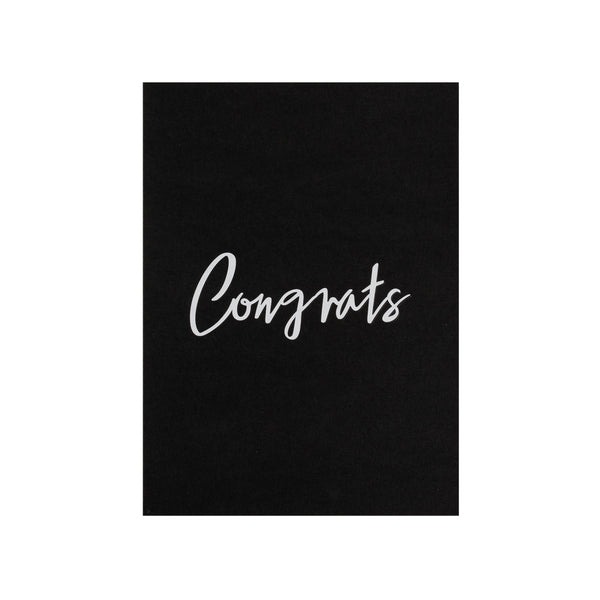 CARD "CONGRATS" BLACK W/WHITE