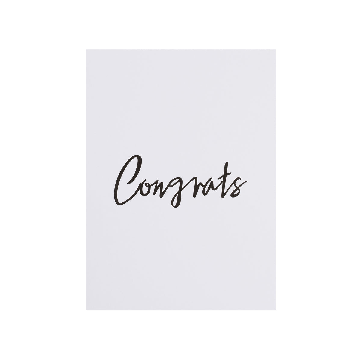 CARD "CONGRATS" WHITE W/BLACK