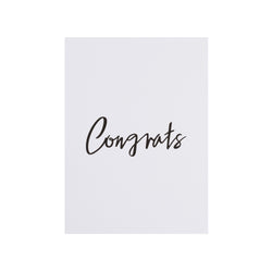 CARD "CONGRATS" WHITE W/BLACK