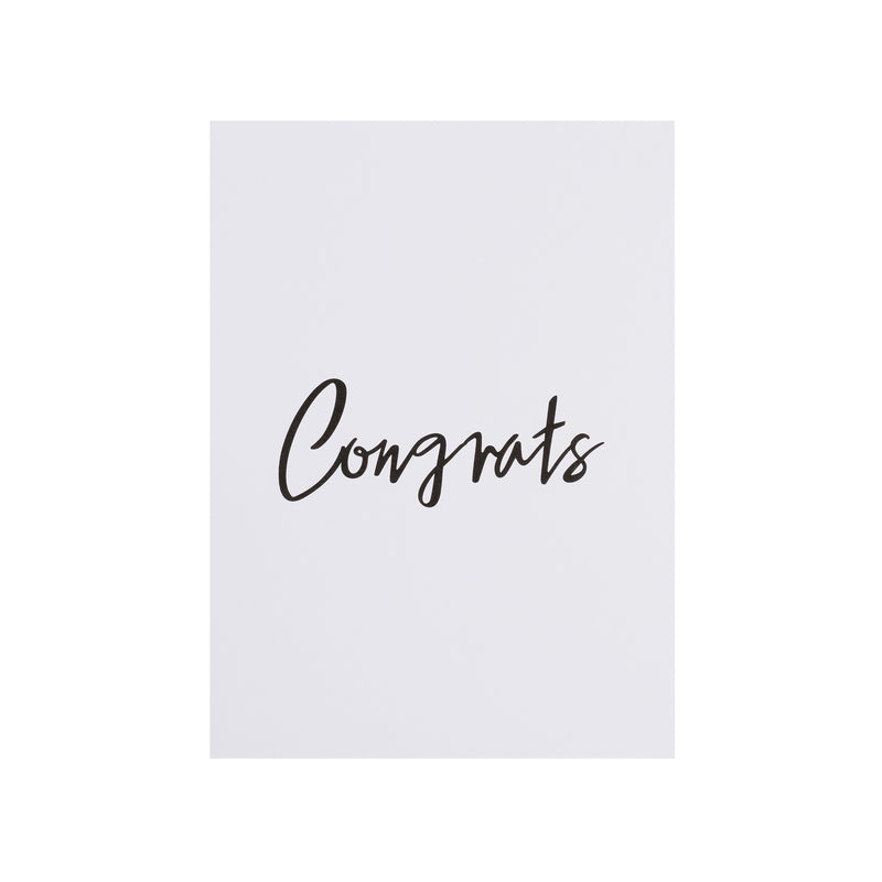 CARD "CONGRATS" WHITE W/BLACK