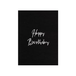 CARD "HAPPY BIRTHDAY" BLACK W/WHITE