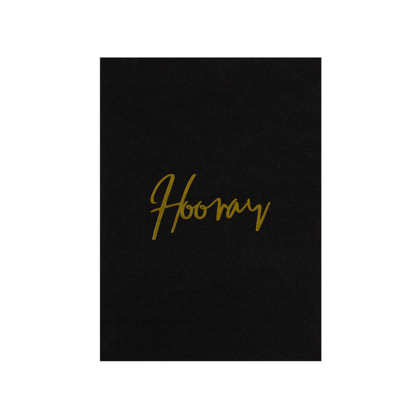CARD "HOORAY" BLACK W/GOLD