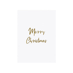 CARD "MERRY CHRISTMAS" WHITE W/GOLD