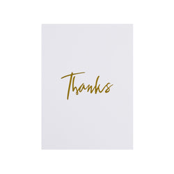 CARD "THANKS" WHITE W/GOLD
