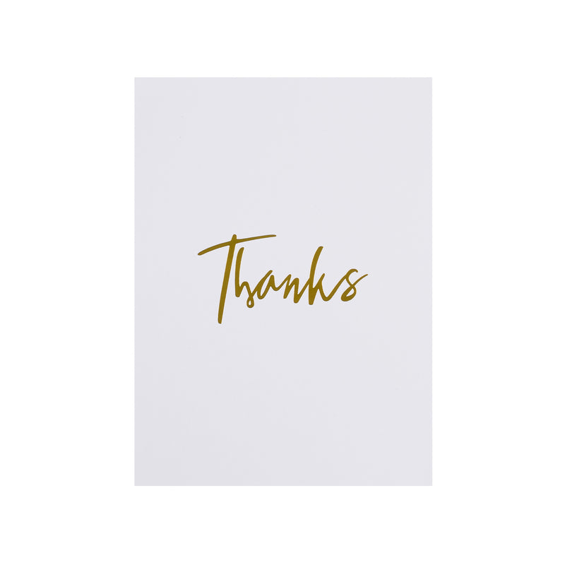 CARD "THANKS" WHITE W/GOLD