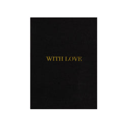 CARD "WITH LOVE" BLACK W/GOLD BLOCK LETTERS