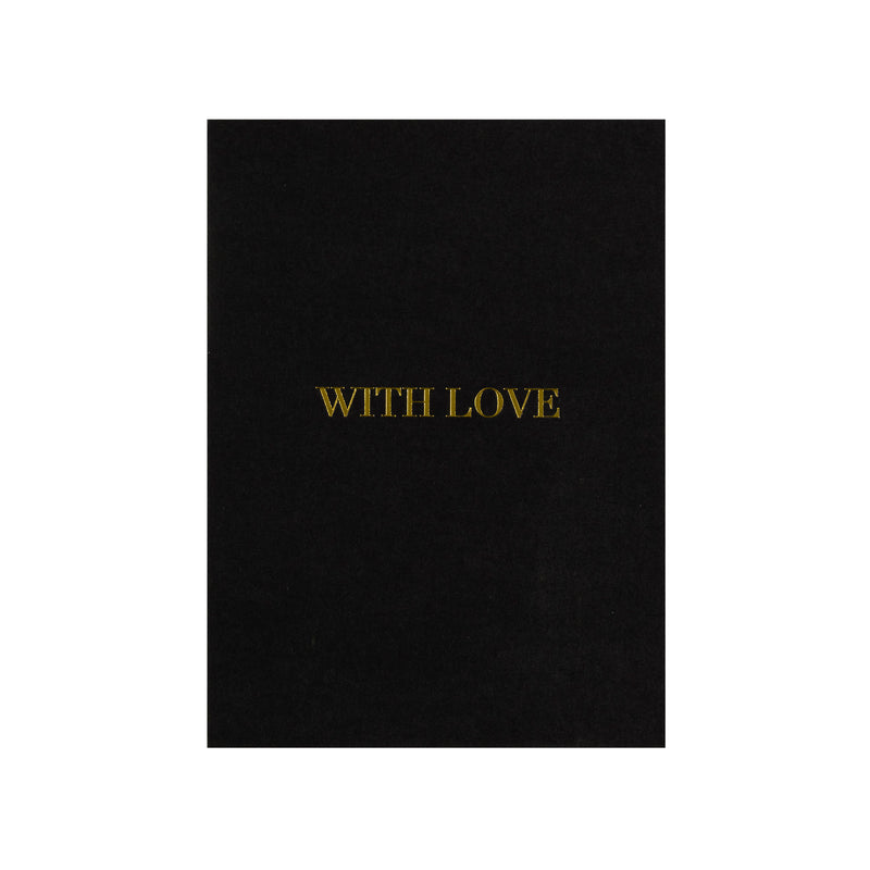 CARD "WITH LOVE" BLACK W/GOLD BLOCK LETTERS