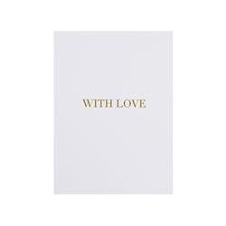 CARD "WITH LOVE" WHITE W/GOLD BLOCK LETTERS