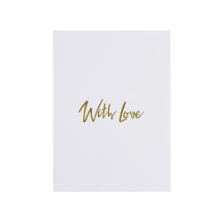 CARD "WITH LOVE" WHITE W/GOLD