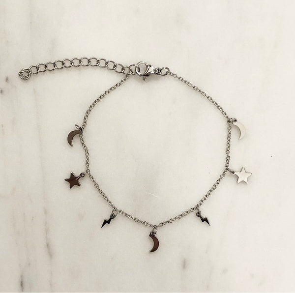 CHARM BRACELET EXTRA THIN SILVER