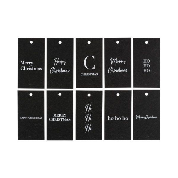 CHRISTMAS GIFT TAGS BLACK W/WHITE