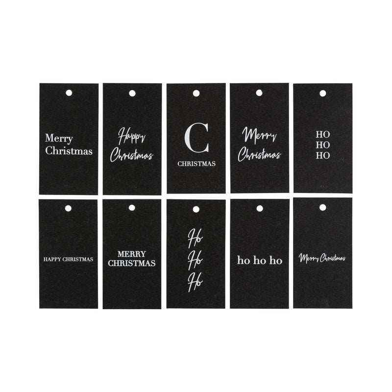 CHRISTMAS GIFT TAGS BLACK W/WHITE