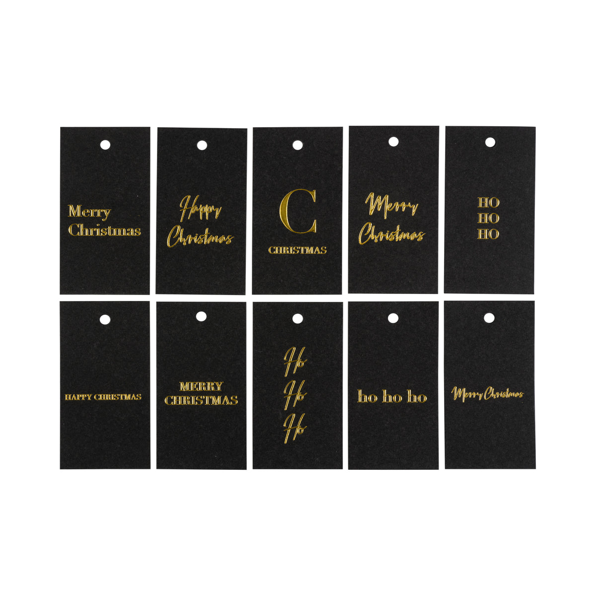 CHRISTMAS GIFT TAGS BLACK W/GOLD