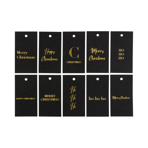 CHRISTMAS GIFT TAGS BLACK W/GOLD