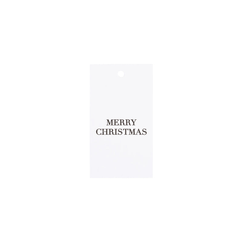 CHRISTMAS GIFT TAGS WHITE W/BLACK