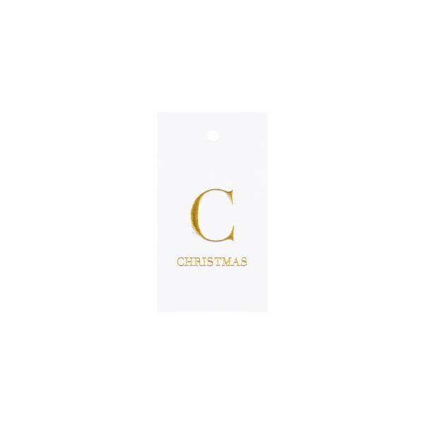 CHRISTMAS GIFT TAGS WHITE W/GOLD