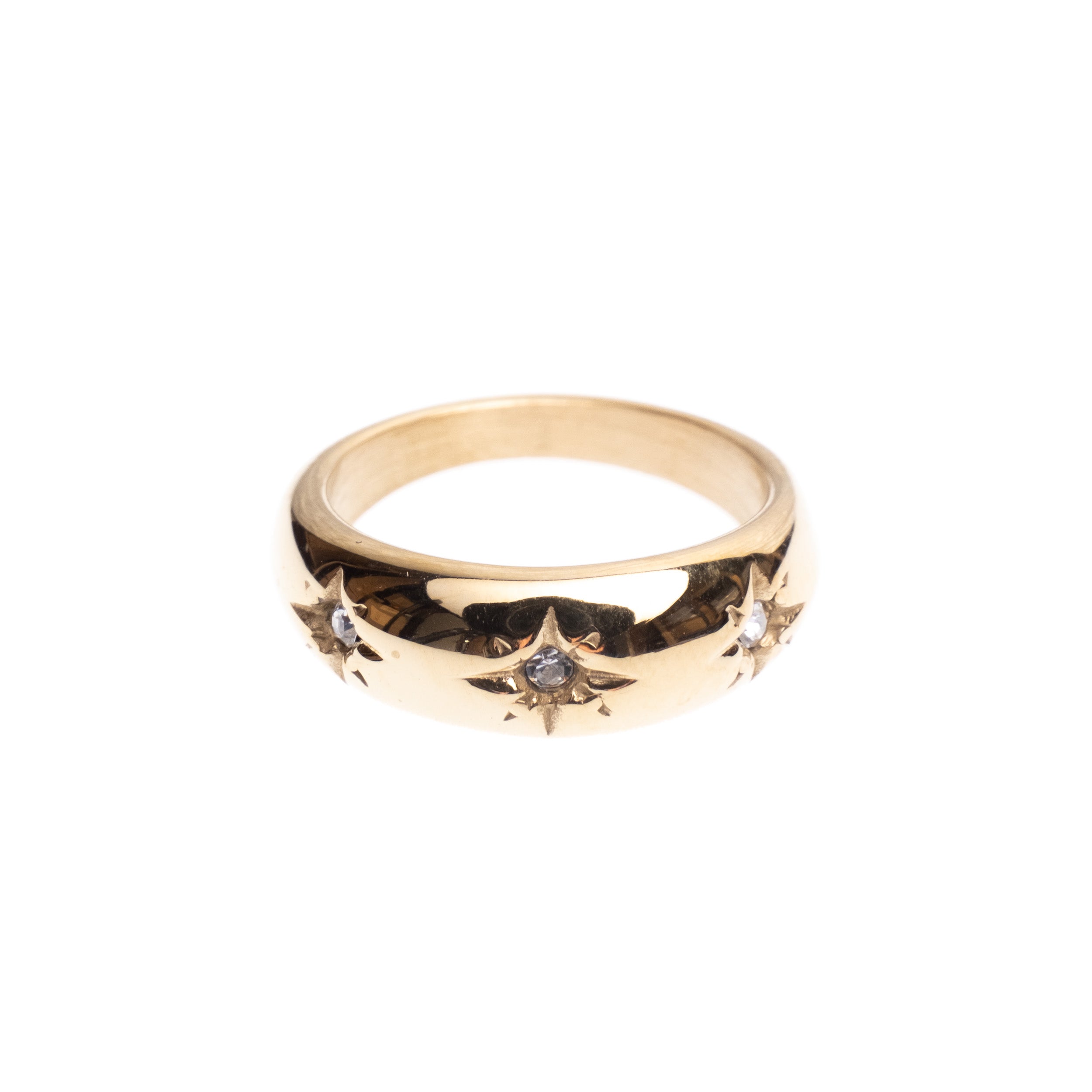 最新発見 ChunkyStarRingW_Crystals-Gold. アクセサリー