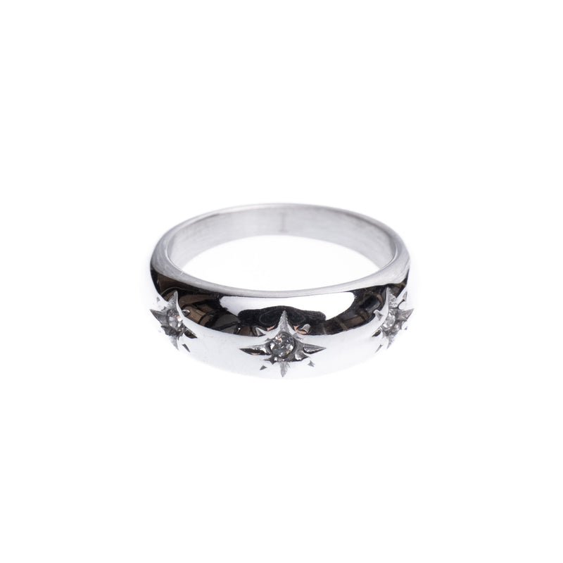 CHUNKY STAR RING W/CRYSTALS