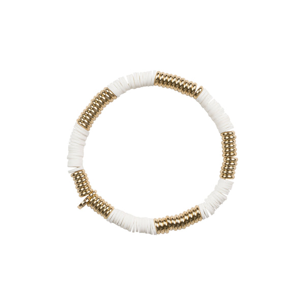 CLAY BEAD BRACELET WHITE