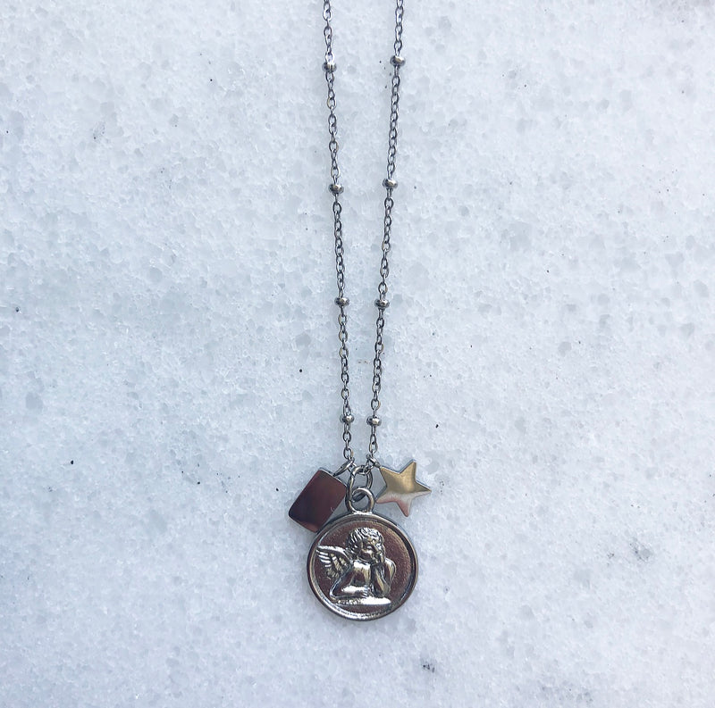 ANGEL COIN NECKLACE SILVER