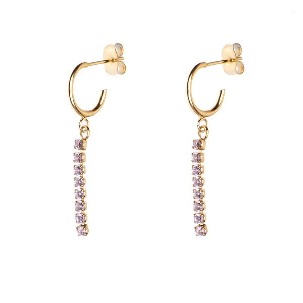 CREOLE W/CRYSTAL CHAIN PALE ROSE