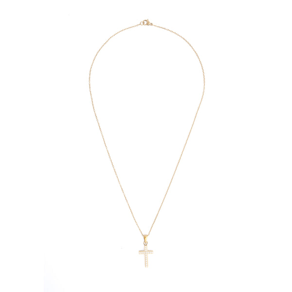 CROSS NECKLACE W/CRYSTALS CRYSTAL