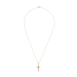 CROSS NECKLACE W/CRYSTALS GREY