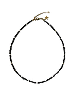 CRYSTAL BEAD NECKLACE 3 MM SPARKLED BLACK