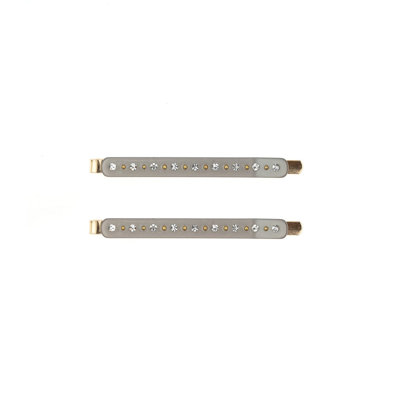 CRYSTAL BOBBY PINS 2 PK LIGHT GREY